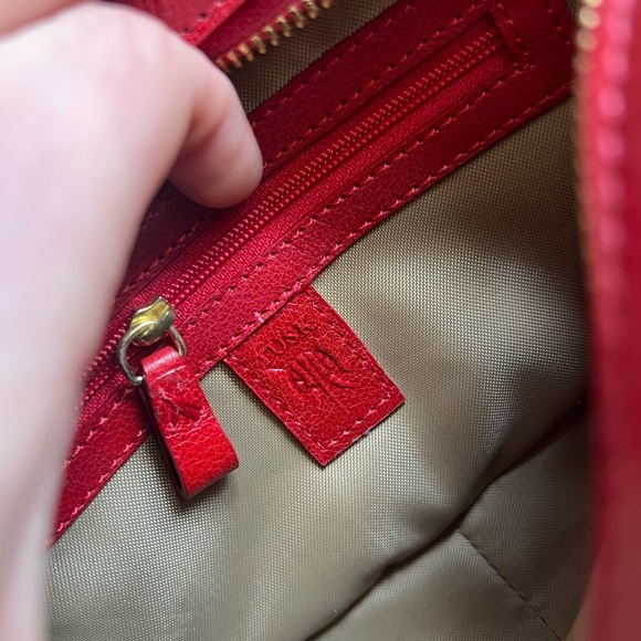 TUSK Red Leather Crossbody Bag - Picture 4 of 12